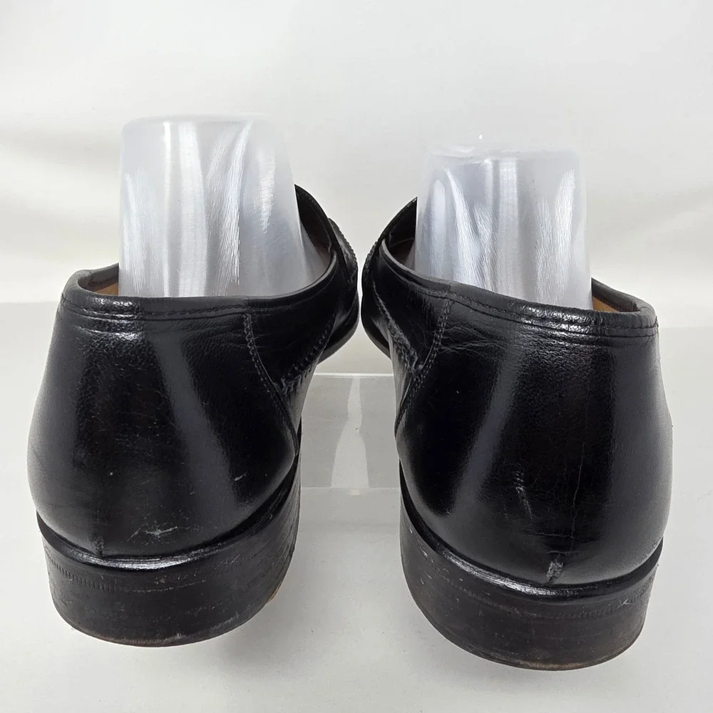 David Eden Loafers Mens 9 Black Crocodile Leather Exotic Penny Moccasin Good